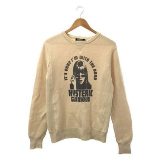 ヒステリックグラマー(HYSTERIC GLAMOUR)のHYSTERIC GLAMOUR / ヒステリックグラマー | IM WITH THE BAND pt ウール混 クルーネックニット | L | ナチュラル | メンズ(ニット/セーター)