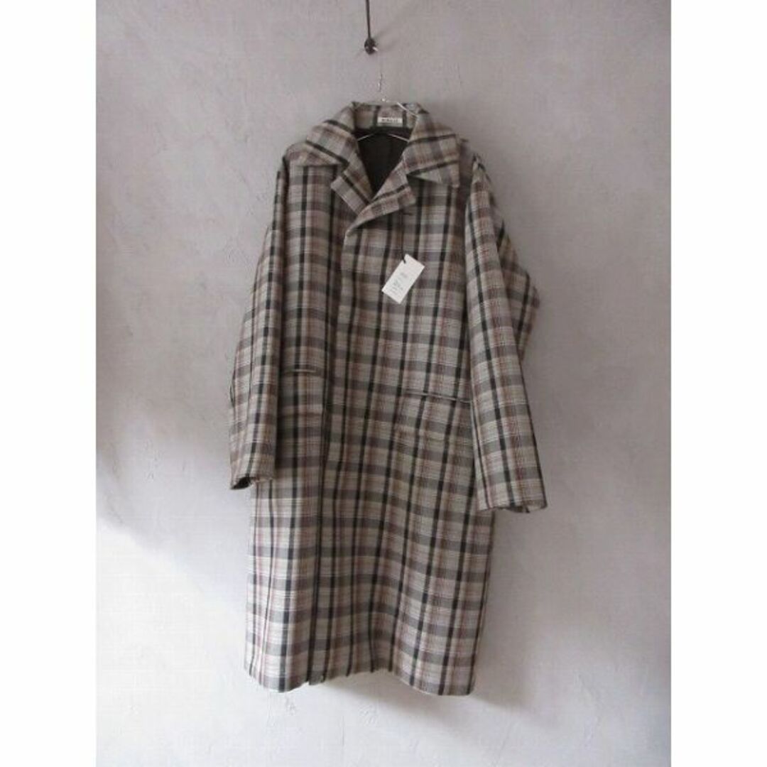 AURALEE(オーラリー)のAURALEE  DOUBLE FACE CHECK SOUTIEN  COAT メンズのジャケット/アウター(ステンカラーコート)の商品写真