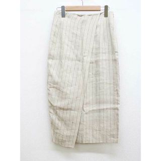 ドレステリア(DRESSTERIOR)の【春物新入荷】■DRESSTERIOR/ドレステリア■リネンストライプラップ風タイトスカート/ロング丈 ベージュ×ブラウン レディース 38【中古】春夏 513042(その他)