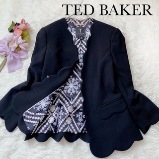 テッドベイカー(TED BAKER)の✳︎TED BAKERテッドベイカー　ジュエリーデザインノーカラージャケット(ノーカラージャケット)