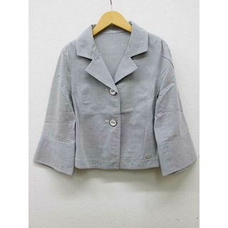 クレージュ(CLAYGE（Tada）)の【春物新入荷】■courreges/クレージュ■ボーダーシアージャケット/長袖/ミドル丈 グレー×ホワイト/灰色×白レディース【中古】春夏 otr 213042(その他)