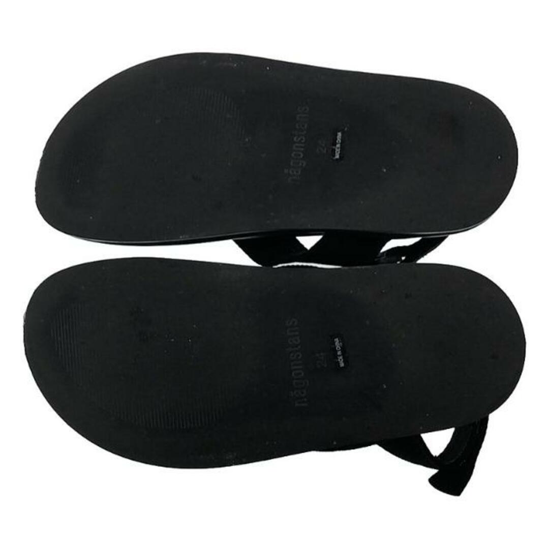 nagonstans(ナゴンスタンス)の【美品】  nagonstans / ナゴンスタンス | Tong Sandal アンクルストラップ トングサンダル | 24 | ブラック | レディース レディースの靴/シューズ(サンダル)の商品写真