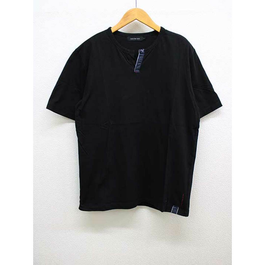 Calvin Klein(カルバンクライン)の【新入荷】‡Calvin Klein Jeans/カルヴァンクラインジーンズ‡キーネックTシャツ/半袖 ブラック/黒 メンズ L【中古】 春夏秋冬  813042 メンズのトップス(Tシャツ/カットソー(半袖/袖なし))の商品写真