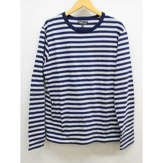 【新入荷】‡agnes b./アニエスベー‡ボーダーカットソー/Tシャツ/長袖 ライトグレー×ブルー/青 メンズ T2【中古】 春夏秋冬  813042