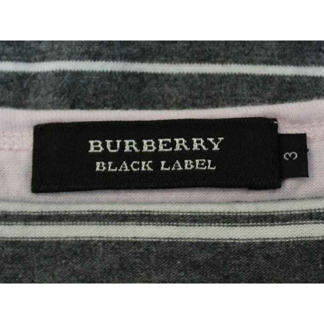 BURBERRY BLACK LABEL(バーバリーブラックレーベル)の【春物 新入荷】☆BURBERRY BLACK LABEL/バーバリーブラックレーベル☆ロゴ刺?ボーダーカットソー/カットソー/Tシャツ/半袖/ラウンドネック/カジュアル グレー メンズ 3【中古】春夏 513042 メンズのトップス(Tシャツ/カットソー(半袖/袖なし))の商品写真