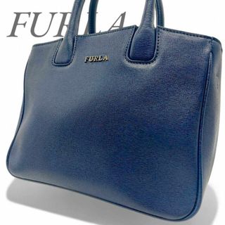 フルラ(Furla)のほぼ未使用✧フルラ ハンドバッグ  ミニバッグ  レザー 紺(ハンドバッグ)