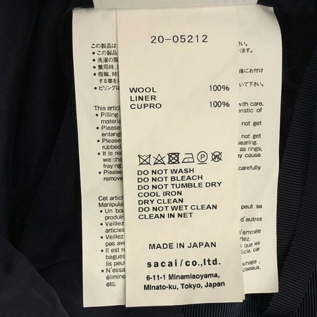 sacai(サカイ)のsacai / サカイ | 2020AW | ウール メルトン アシンメトリー ベルテッド スカート | 0 | ネイビー | レディース レディースのスカート(ロングスカート)の商品写真