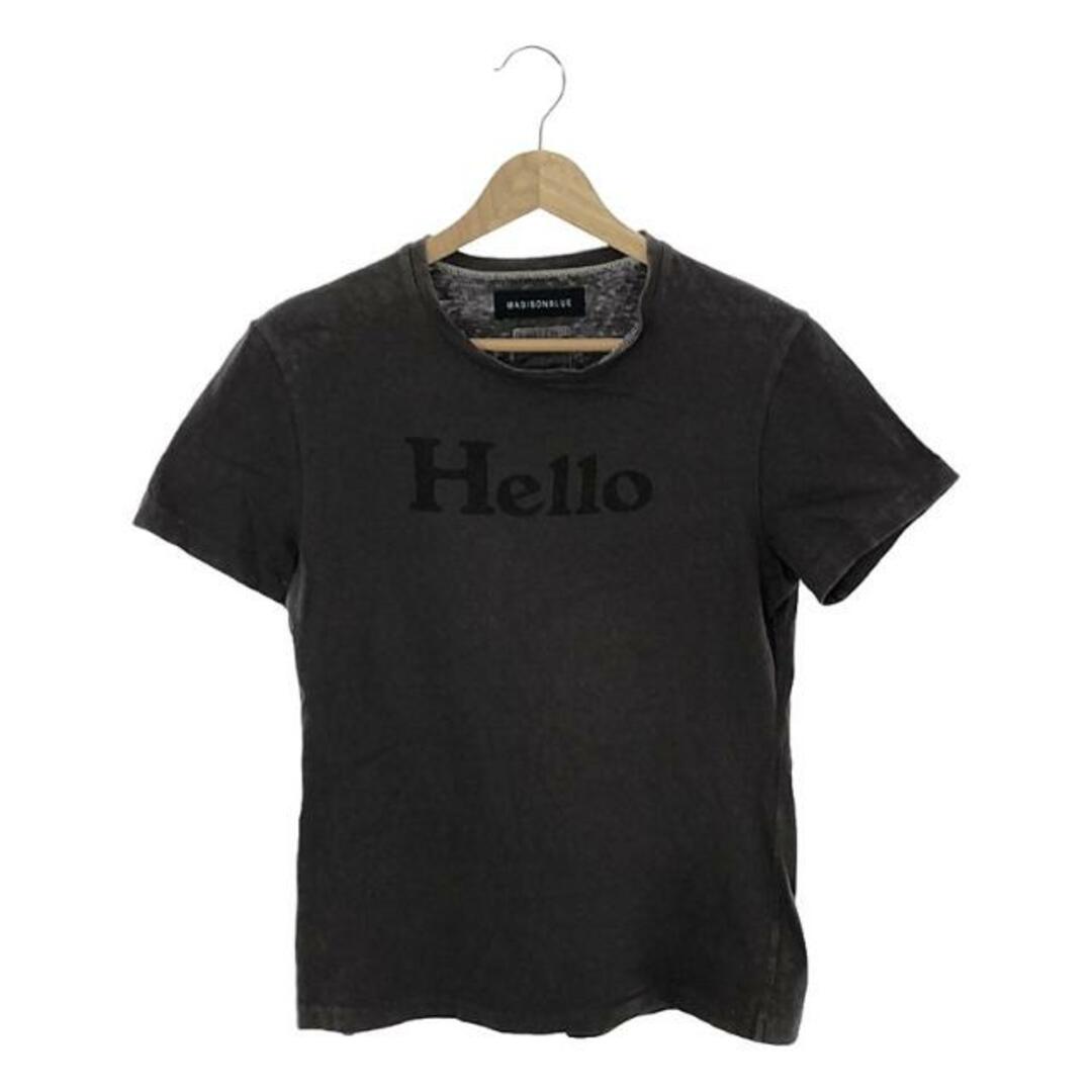 MADISONBLUE(マディソンブルー)のMADISON BLUE / マディソンブルー | HELLO CREW NECK TEE プリント クルーネック Tシャツ | 01（S） | グレー | レディース レディースのトップス(Tシャツ(半袖/袖なし))の商品写真