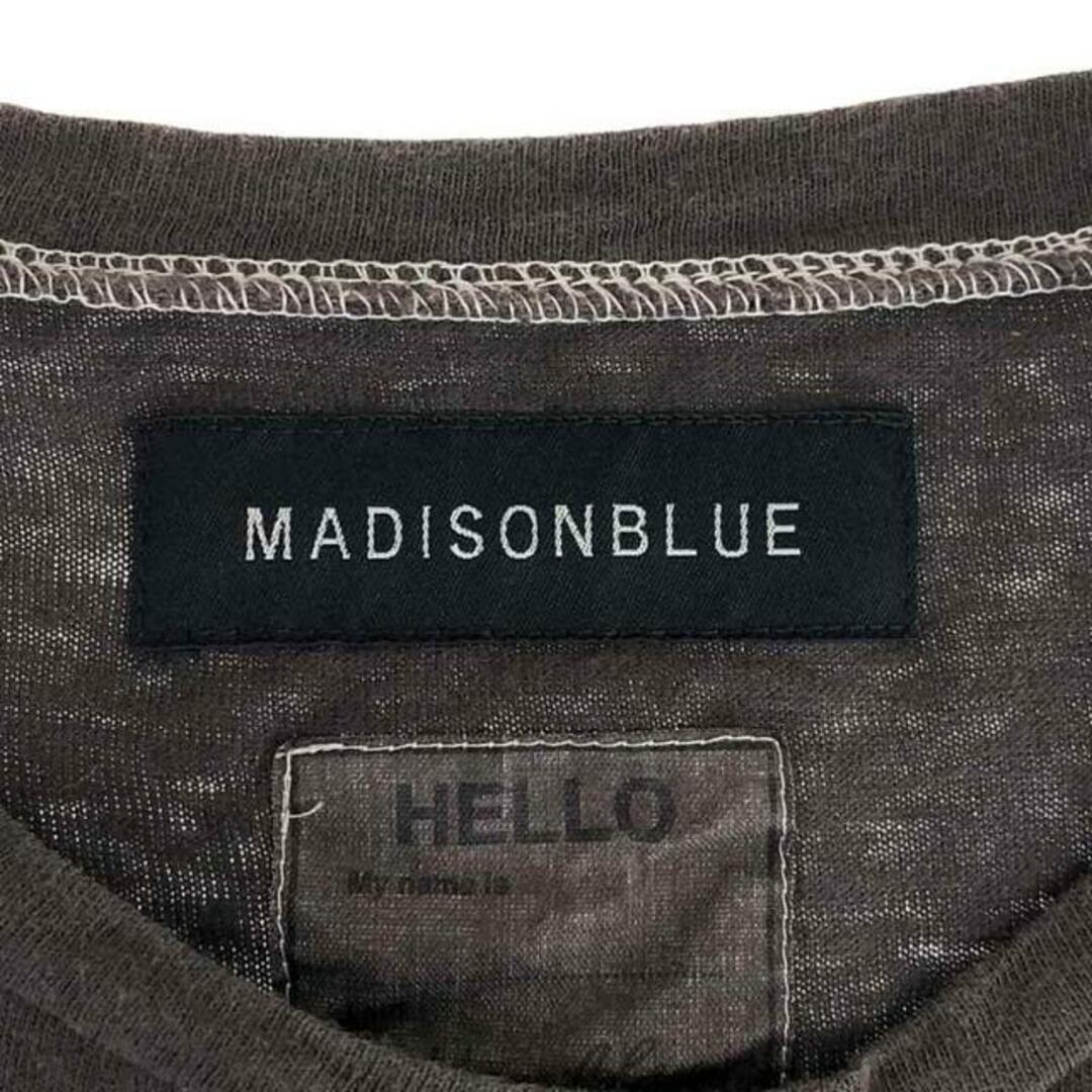 MADISONBLUE(マディソンブルー)のMADISON BLUE / マディソンブルー | HELLO CREW NECK TEE プリント クルーネック Tシャツ | 01（S） | グレー | レディース レディースのトップス(Tシャツ(半袖/袖なし))の商品写真