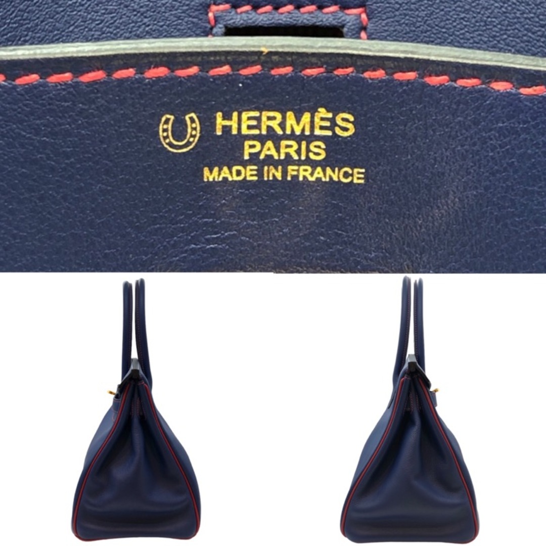 Hermes(エルメス)の　エルメス HERMES バーキン30　 パーソナル オーダー A刻 ブルーエレクトリック・ルージュグレナ ゴールド金具 スイフト レディース ハンドバッグ レディースのバッグ(ハンドバッグ)の商品写真
