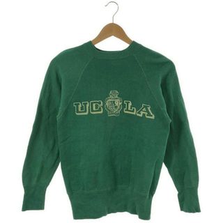 VINTAGE / ヴィンテージ古着 | 60s～ UCLA カレッジ フロッキープリント ラグランスリーブ スウェット | S | グリーン | メンズ(スウェット)