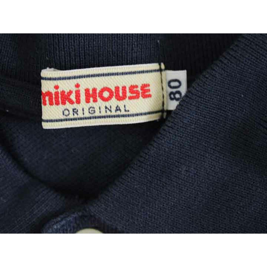 mikihouse(ミキハウス)の†ミキハウス/MIKIHOUSE†80cm 半袖ポロシャツ 紺【中古】子供服 キッズ kids ベビー服 baby 男の子 女の子  夏 824032 tops キッズ/ベビー/マタニティのベビー服(~85cm)(シャツ/カットソー)の商品写真