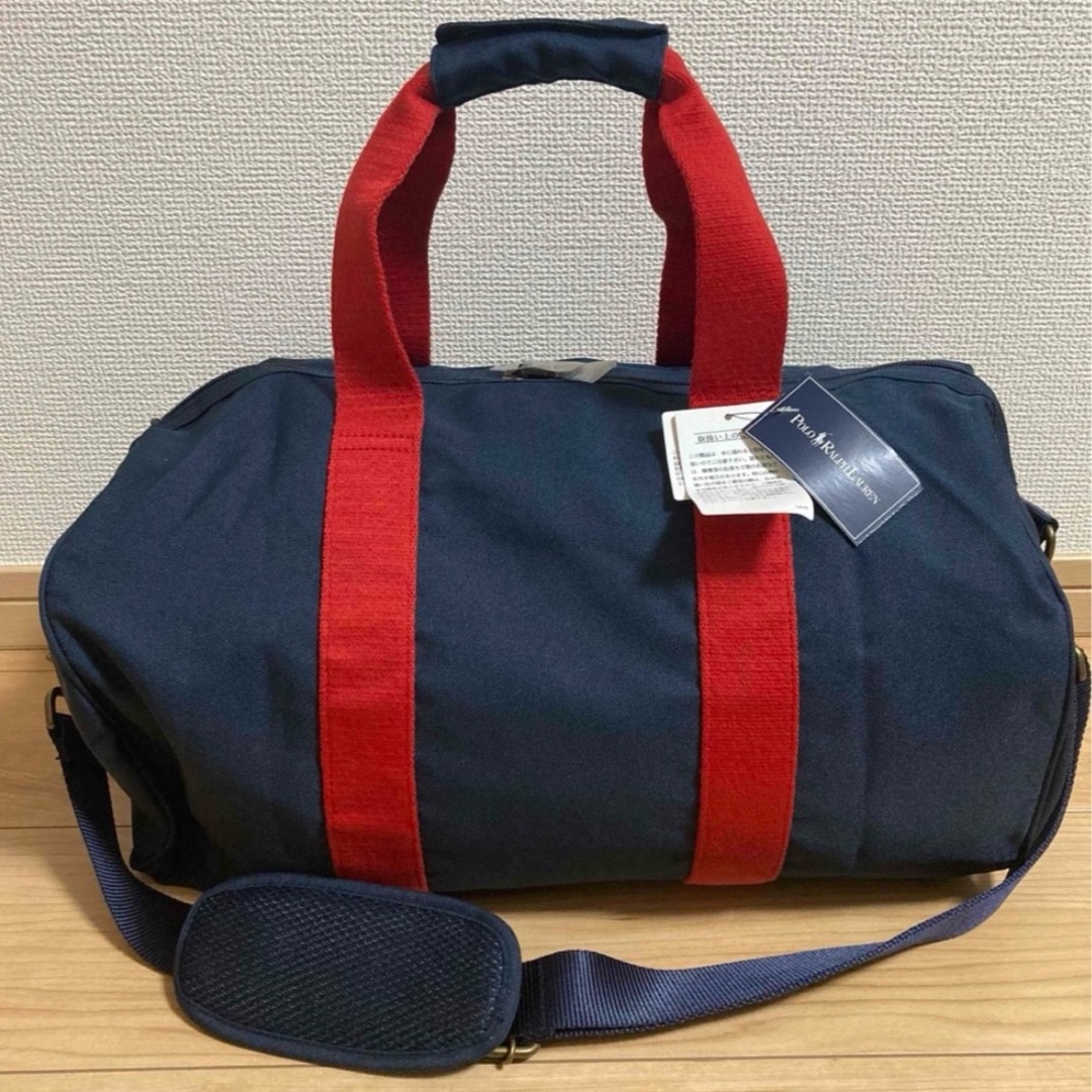 POLO RALPH LAUREN(ポロラルフローレン)のタグ付新品☆ポロラルフローレン☆ダッフルバッグ☆ネイビー×レッド レディースのバッグ(ボストンバッグ)の商品写真