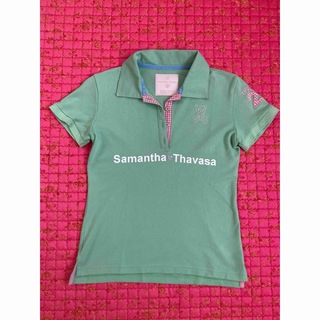 サマンサタバサ(Samantha Thavasa)のサマンサタバサ　グリーン＆ピンクポロシャツ　サイズM(ウエア)