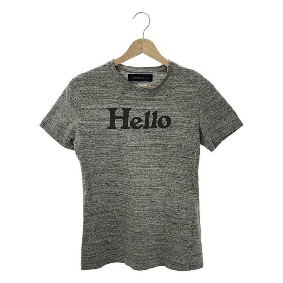 MADISONBLUE(マディソンブルー)のMADISON BLUE / マディソンブルー | HELLO CREW NECK TEE プリント クルーネック Tシャツ | 0 | グレー | レディース レディースのトップス(Tシャツ(半袖/袖なし))の商品写真