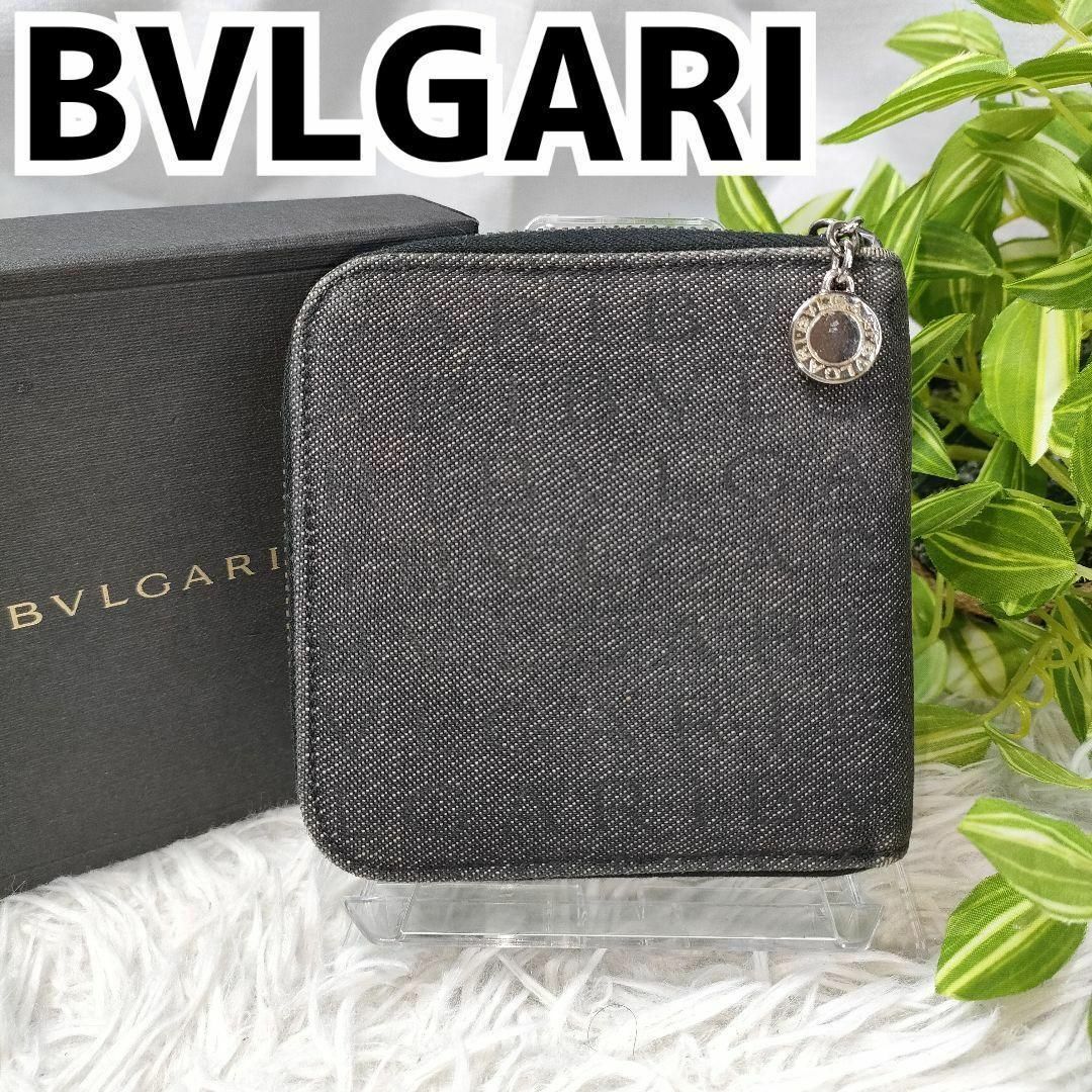 BVLGARI(ブルガリ)のブルガリ 二つ折り財布 ロゴマニア デニム BVLGARI 財布 グレー ロゴ レディースのファッション小物(財布)の商品写真