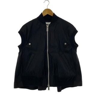 サカイ(sacai)の【美品】  sacai / サカイ | AD2024 | Nylon Twill Vest べストジャケット | 2 | ブラック | レディース(その他)