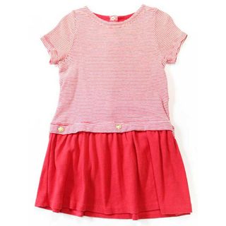 プチバトー(PETIT BATEAU)の☆プチバトー/PETIT BATEAU☆81cm 半袖ワンピース 赤×白 【中古】子供服 キッズ kids ベビー baby 女の子 夏 716022 onepi(ワンピース)