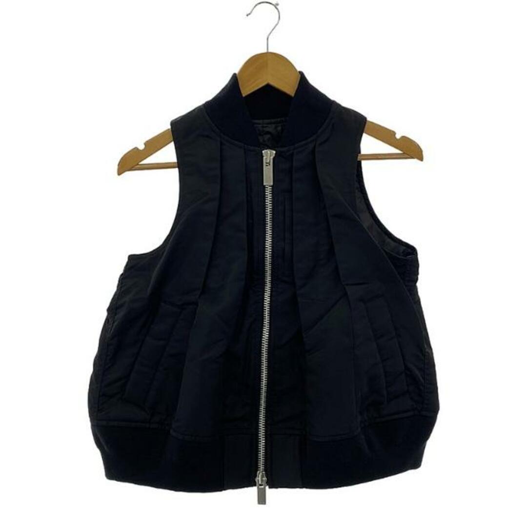 sacai(サカイ)の【新品】  sacai / サカイ | 2024SS | Nylon Twill Vest べストジャケット | 1 | ブラック | レディース レディースのジャケット/アウター(その他)の商品写真