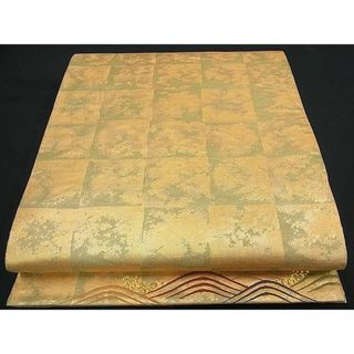 平和屋川間店■全通柄袋帯　ワンポイント　立波文　金糸　逸品　vf3886(帯)