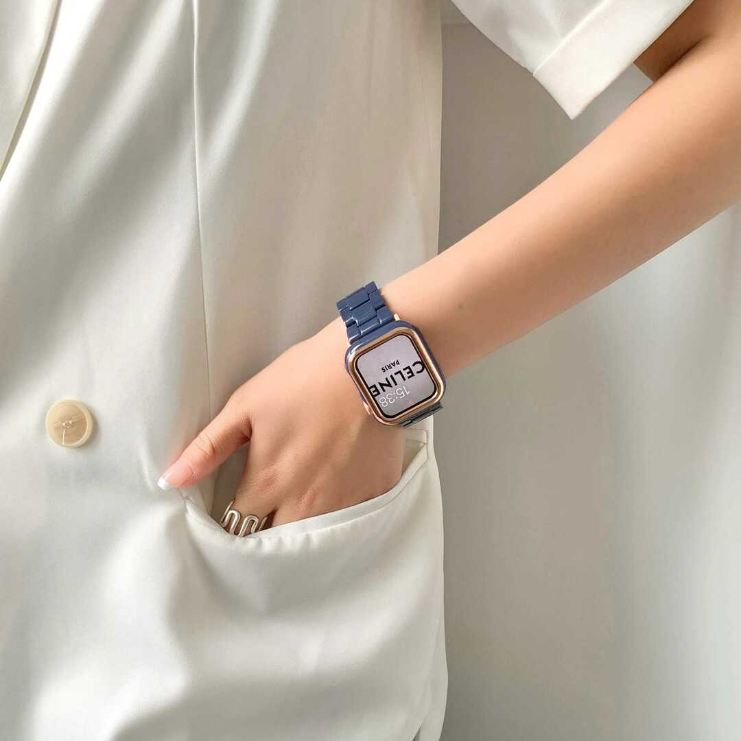 Apple Watch ベルト 41 40 38 mm バンド ネイビー レディースのファッション小物(その他)の商品写真