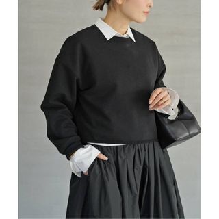 ドゥーズィエムクラス(DEUXIEME CLASSE)のDeuxieme Classe Cropped スウェット プルオーバー 黒(トレーナー/スウェット)