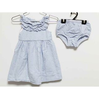 ラルフローレン(Ralph Lauren)の‡ラルフローレン/Ralph Lauren‡80cm ノースリーブワンピース 白×ブルー ブルマ付【中古】子供服 キッズ kids ベビー服 baby 女の子 夏 616032 onepi(ワンピース)