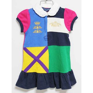 ラルフローレン(Ralph Lauren)の新品 未使用品‡ラルフローレン/Ralph Lauren‡90cm 半袖ワンピース 紺系 子供服 キッズ kids ベビー服 baby 女の子 夏 616032 onepi(ワンピース)