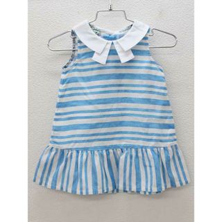 プチバトー(PETIT BATEAU)の□ファミリア/familiar□80cm ノースリーブワンピース 白×青【中古】子供服 キッズ kids ベビー服 baby 女の子 夏 126022 onepi(ワンピース)