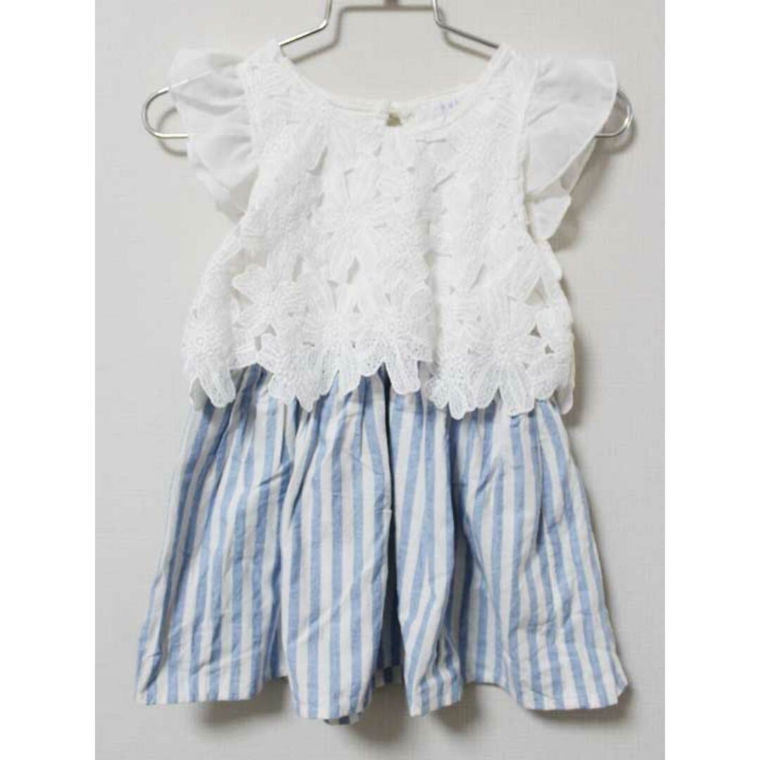 hakka kids(ハッカキッズ)の《ハッカベビー/HAKKA baby》80cm ノースリーブワンピース 白×ブルー【中古】子供服 キッズ kids ベビー服 baby 女の子 夏 206032 onepi キッズ/ベビー/マタニティのベビー服(~85cm)(ワンピース)の商品写真