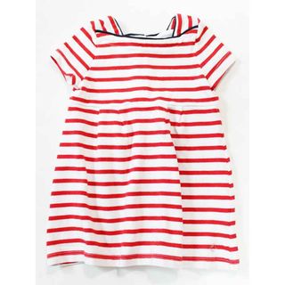 プチバトー(PETIT BATEAU)の☆プチバトー/PETIT BATEAU☆81cm 半袖ワンピース 赤×白 【中古】子供服 キッズ kids ベビー baby 女の子 夏 716022 onepi(ワンピース)