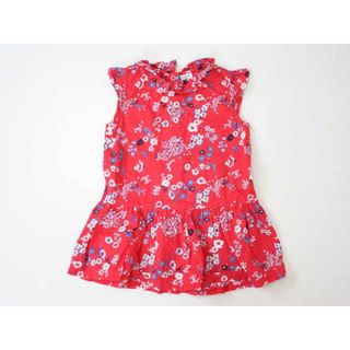 プチバトー(PETIT BATEAU)の●プチバトー/PETIT BATEAU●74cm 半袖ワンピース 赤×白系【中古】子供服 キッズ kids ベビー服 baby 女の子 夏 126022 onepi(ワンピース)