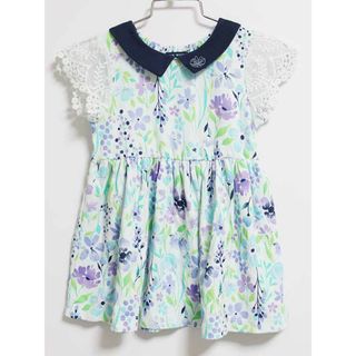 ‡アナスイミニ/ANNA SUI mini‡90cm 半袖ワンピース ブルー×紫【中古】子供服 キッズ kids ベビー服 baby 女の子 夏 514032 onepi