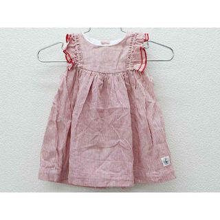 プチバトー(PETIT BATEAU)の□プチバトー/PETIT BATEAU□67cm 半袖ワンピース 赤×白 【中古】 子供服 キッズ kids ベビー服 baby 女の子 夏 126022 onepi(ワンピース)