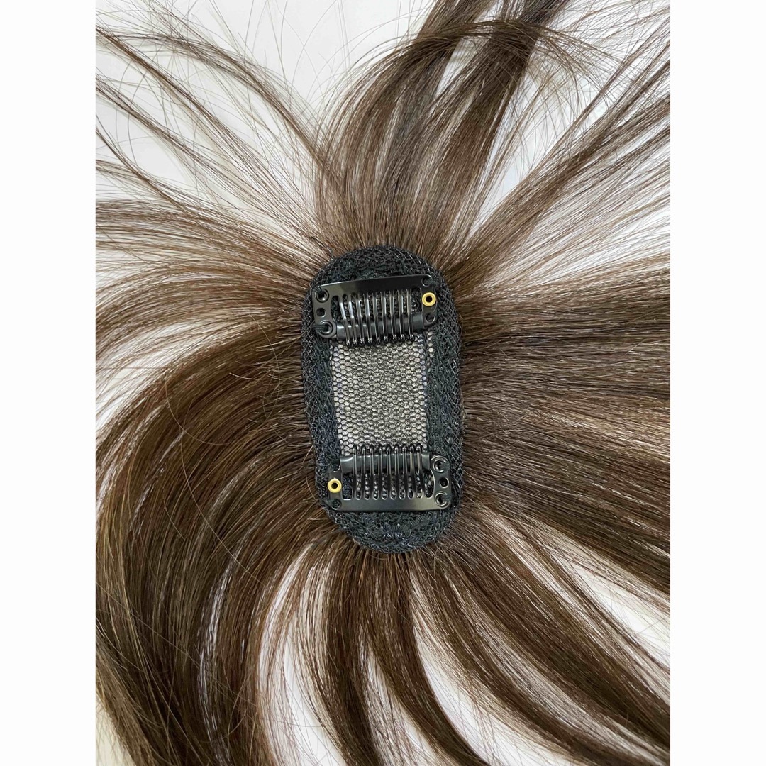 前髪ウィッグ人毛100%ヘアピース部分ウィッグ頭頂部エアリーブラウン レディースのウィッグ/エクステ(前髪ウィッグ)の商品写真