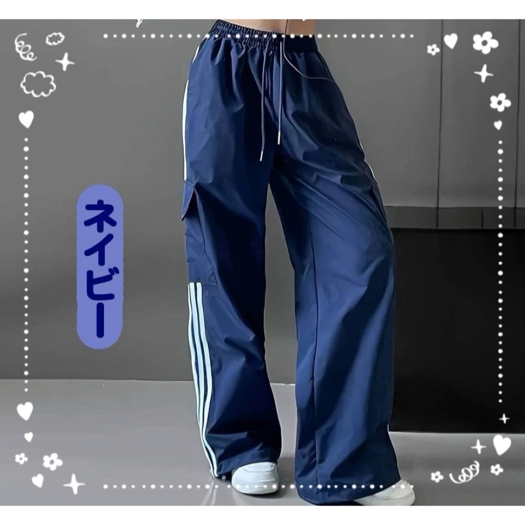 【XL】カーゴパンツ ストライプ ルーズシルエット ゆったり おしゃれライン | フリマアプリ ラクマ