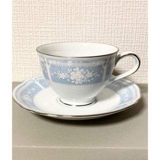 ノリタケ(Noritake)のNoritake　レースウッドプラチナ　カップ＆ソーサー2客セット（未使用品）(食器)