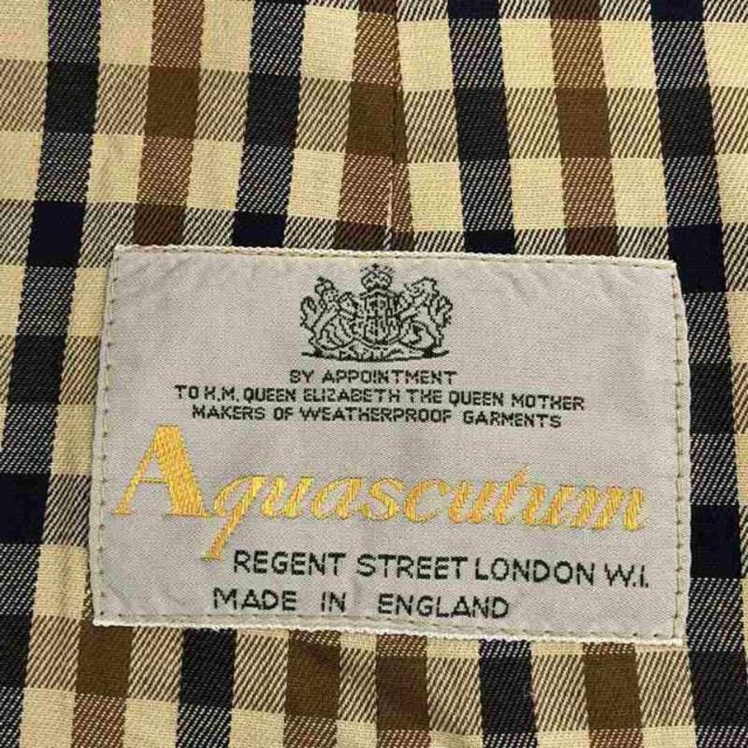 AQUA SCUTUM(アクアスキュータム)のAQUASCUTUM / アクアスキュータム | 70s～ ヴィンテージ Aqua5 英国製 コットンギャバジン 裏地チェック ステンカラーコート | 40 | ベージュ | メンズ メンズのジャケット/アウター(その他)の商品写真