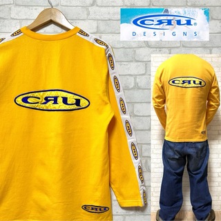 クルー(CRU)のCRU クルー 刺繍ロゴ サイドライン Vネック ロングスリーブTシャツ ロンT(Tシャツ/カットソー(七分/長袖))