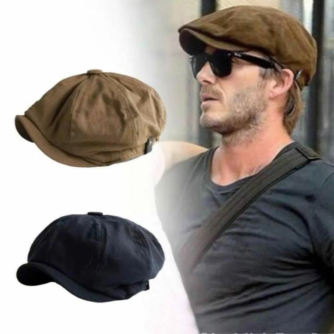 フォロー割　キャスケット ブラック　ハンチング　ベレー帽 メンズ 大きめ　4XL メンズの帽子(キャスケット)の商品写真