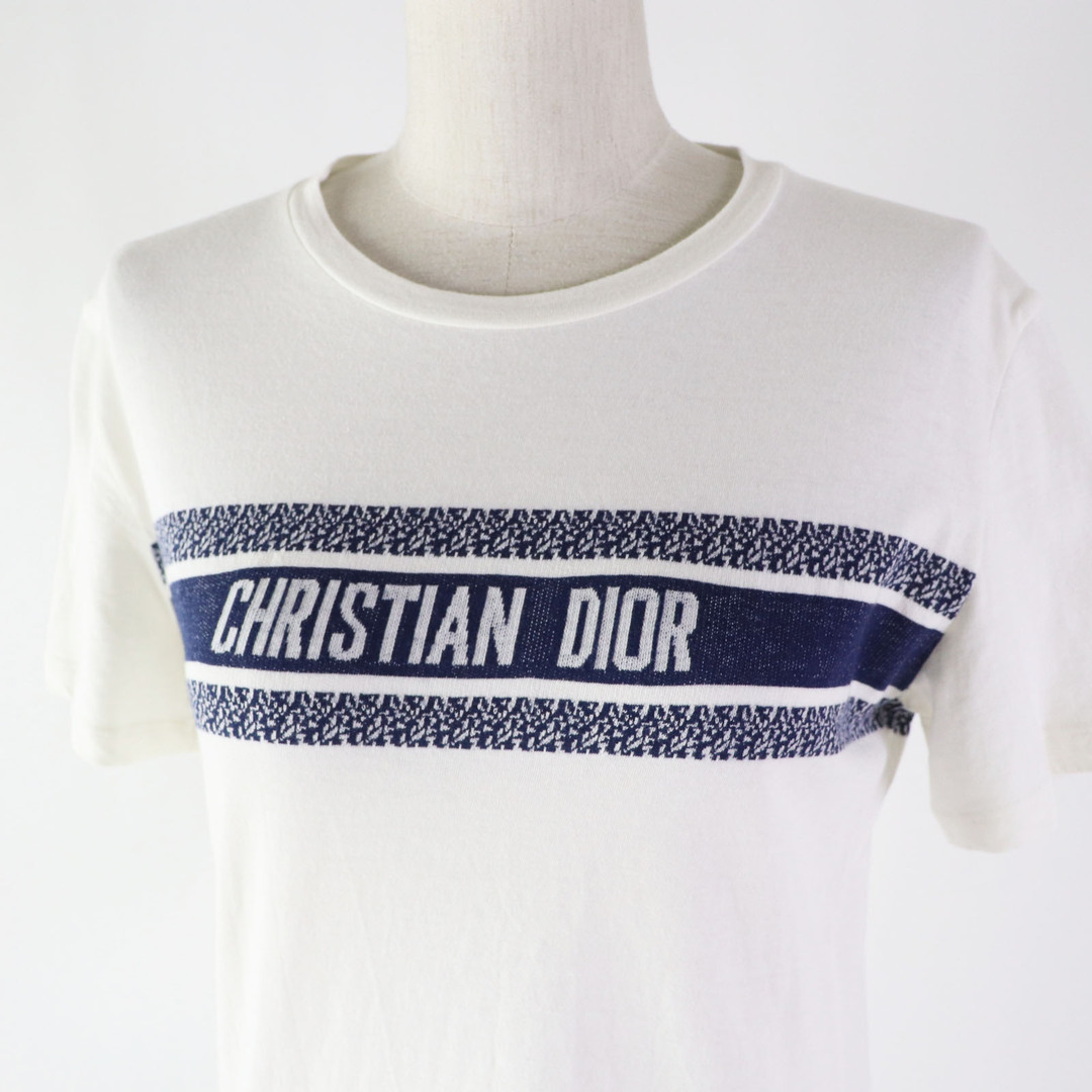 Christian Dior(クリスチャンディオール)の美品 Christian Dior クリスチャンディオール 21SS 143T04A4043 コットン ジャージー 半袖Ｔシャツ ホワイト S イタリア製 正規品 レディース レディースのトップス(Tシャツ(半袖/袖なし))の商品写真