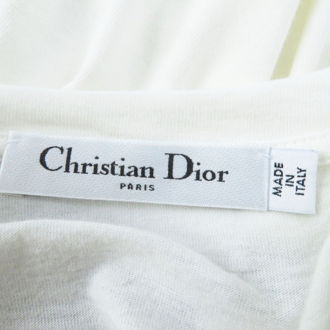 Christian Dior(クリスチャンディオール)の美品 Christian Dior クリスチャンディオール 21SS 143T04A4043 コットン ジャージー 半袖Ｔシャツ ホワイト S イタリア製 正規品 レディース レディースのトップス(Tシャツ(半袖/袖なし))の商品写真