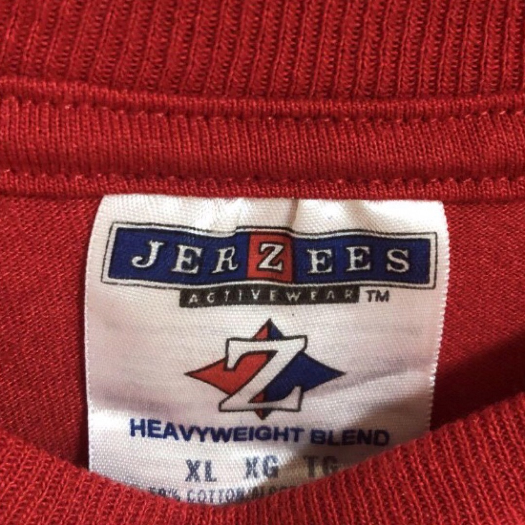 JERZEES(ジャージーズ)のジャージーズ　Tシャツ　古着　US 赤　レッド　XLサイズ　プリント　ビッグ メンズのトップス(Tシャツ/カットソー(半袖/袖なし))の商品写真