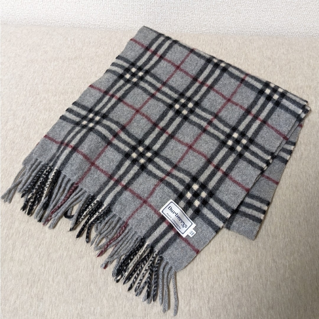 BURBERRY(バーバリー)のバーバリー Burberry マフラー グレー カシミア100 レディースのファッション小物(マフラー/ショール)の商品写真