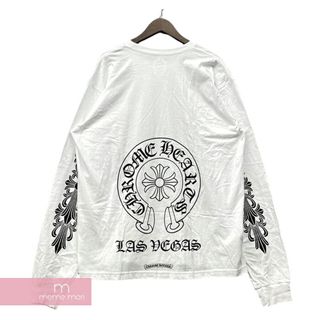 クロムハーツ(Chrome Hearts)のCHROME HEARTS Las Vegas Horseshoe L/S Tee クロムハーツ ラスベガス限定ロングスリーブホースシューTシャツ 長袖カットソー ロンT 袖フローラルプリント ホワイト サイズXXL【240319】【新古品】【me04】(Tシャツ/カットソー(半袖/袖なし))