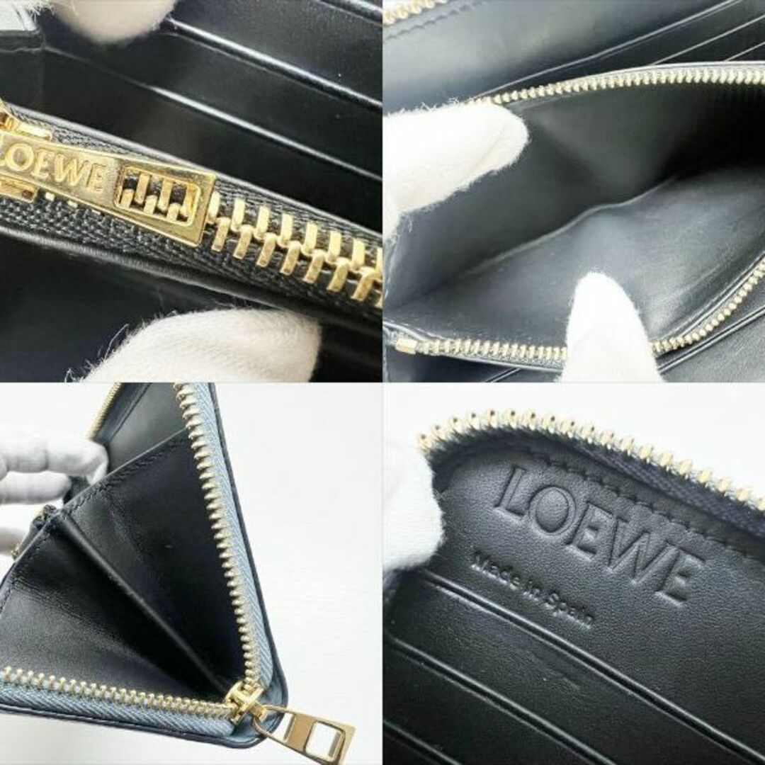 LOEWE(ロエベ)の美品　LOEWE　ロエベ　アナグラム　リピート　 ラウンド　長財布　ライトブルー レディースのファッション小物(財布)の商品写真