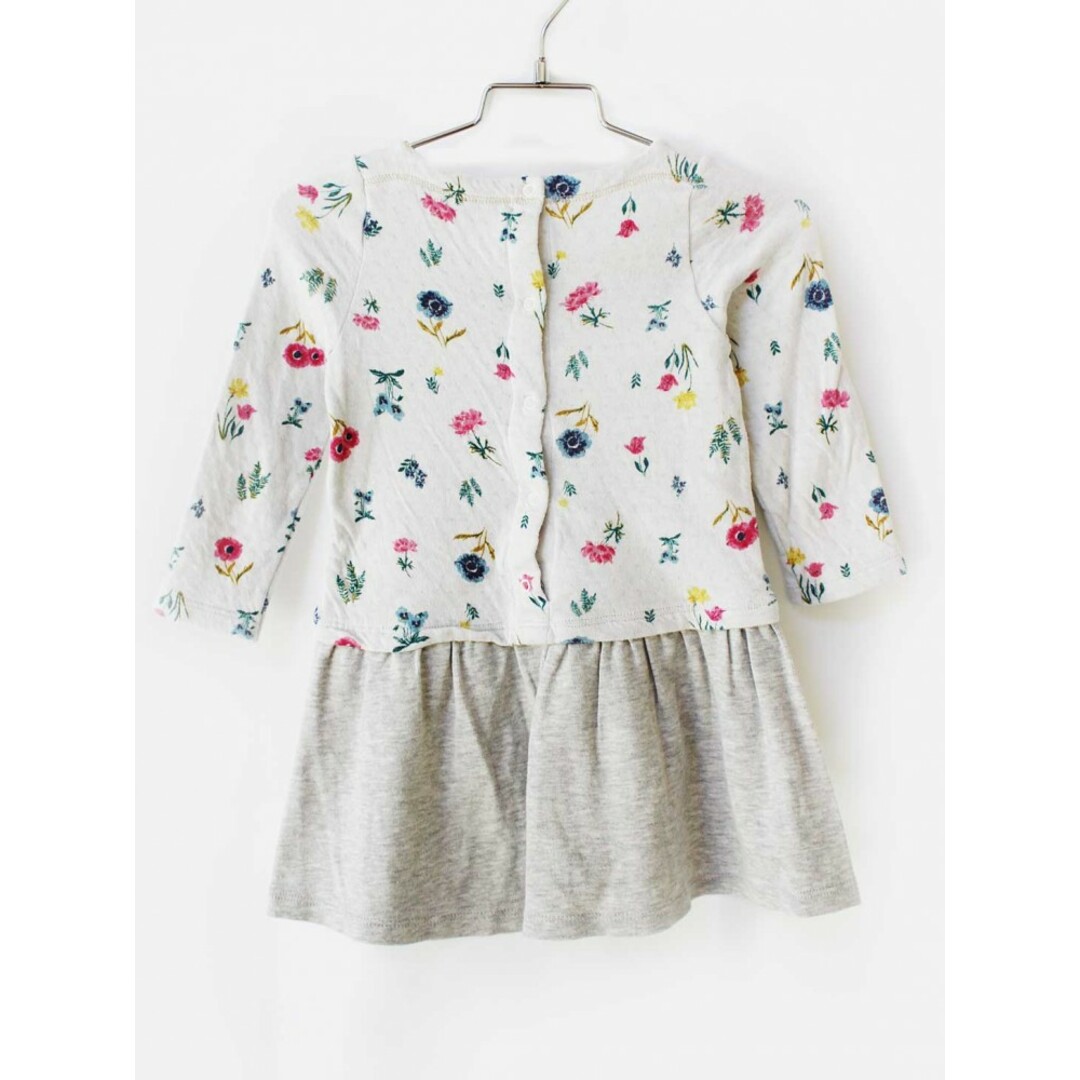 PETIT BATEAU(プチバトー)の【春物 新入荷!】[プチバトー/PETIT BATEAU]86cm 長袖ワンピース グレー【中古】子供服 キッズ kids ベビー服 baby 女の子 春秋 onepi 213042 キッズ/ベビー/マタニティのベビー服(~85cm)(ワンピース)の商品写真