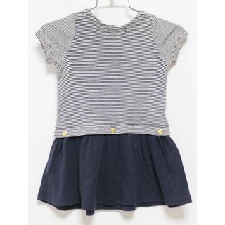 プチバトー(PETIT BATEAU)の‡プチバトー/PETIT BATEAU‡81cm 半袖ワンピース 紺×白 ボーダー【中古】子供服 キッズ kids ベビー服 baby 女の子 夏 716022 onepi(ワンピース)