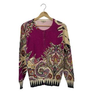 エトロ(ETRO)のETRO / エトロ | シルク混 プリントカーディガン | 48 | パープル | レディース(カーディガン)