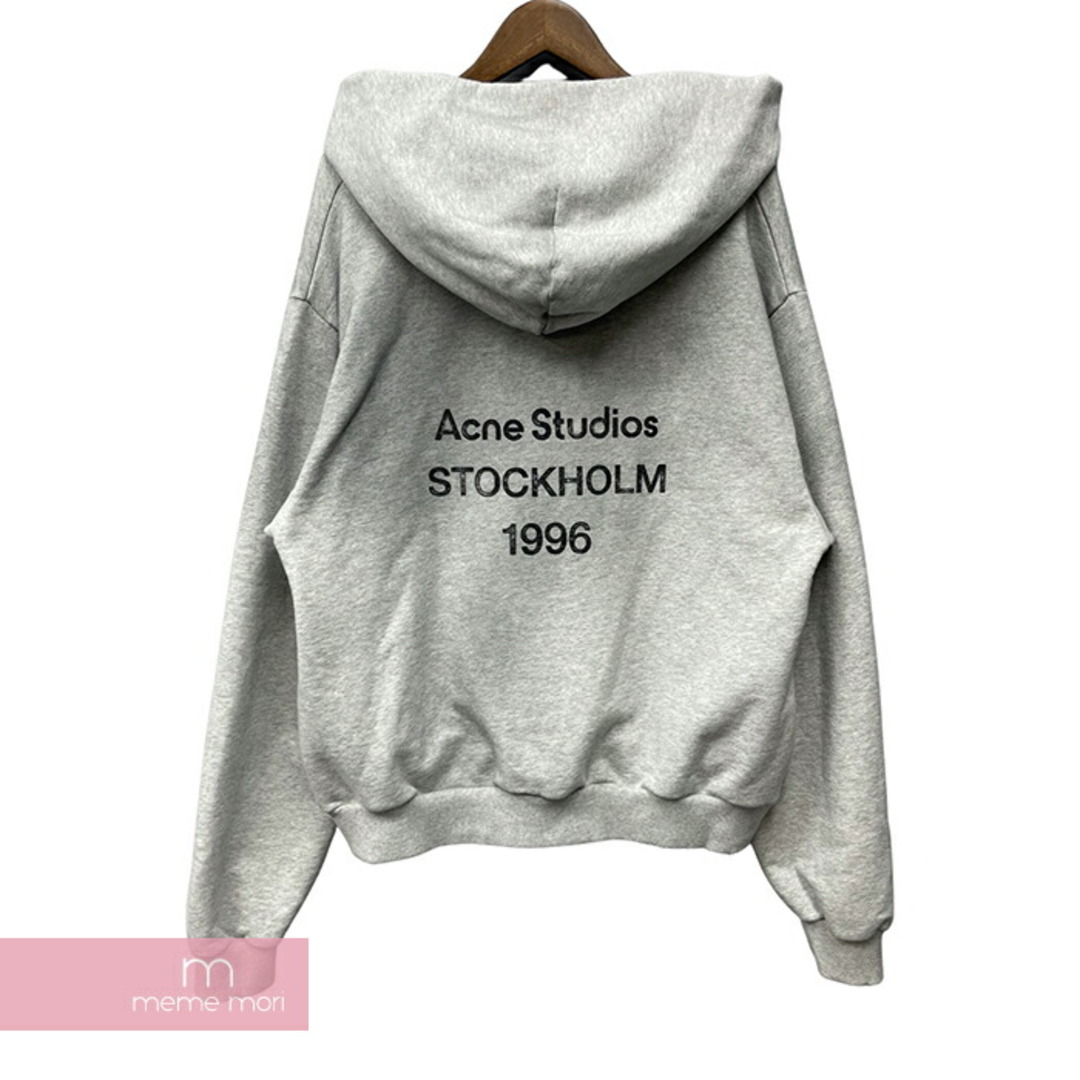 Acne Studios(アクネストゥディオズ)のAcne studios Logo Hoodie Sweater FN-UX-SWEA000023 アクネストゥディオズ ロゴフーディセーター パーカー ダメージ加工 スプレー仕上げ リサイクルポリエステル ペールグレー サイズM 【240319】【新古品】【me0】 メンズのトップス(パーカー)の商品写真